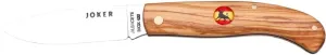 Joker Pocket Knife NO77-20 with Spanish Flag Bull, Olive Wood Handle, Blade 2.75 inches Steel 420, Fishing Tool, Hunting, Camping and Hiking