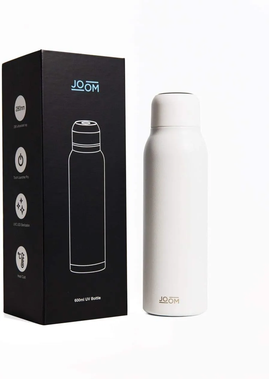 JOOM Self Cleaning Insulated Stainless Steel Water Bottle with UV Purifier, Pure Water in 90 Seconds, 20oz