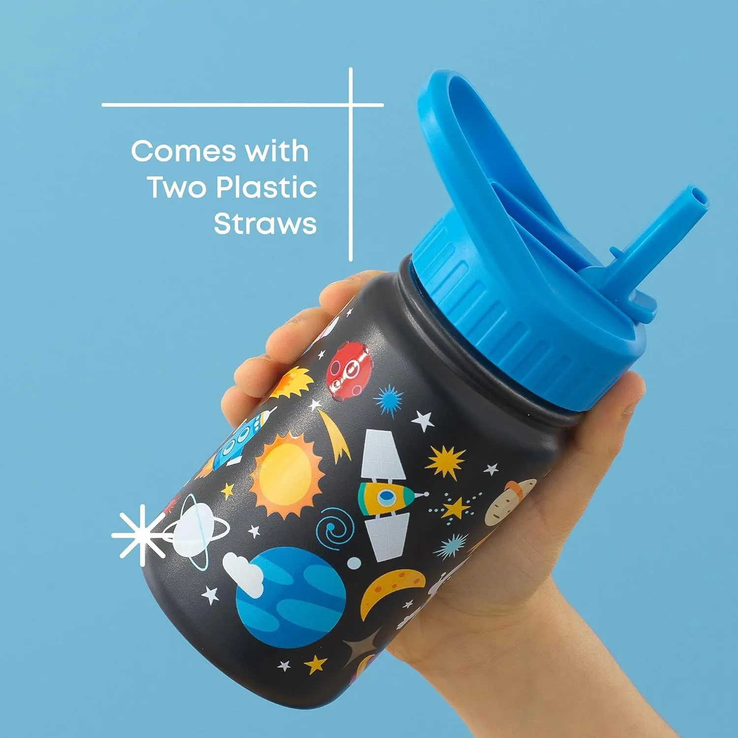 JoyJolt Kids Water Bottle with Straw Lid, 12oz Small Stainless Steel Reusable Tumbler for Kids, Girls, Boys, or Teen, Vacuum Insulated Water Bottle for School, Travel, and Outdoors, Leakproof