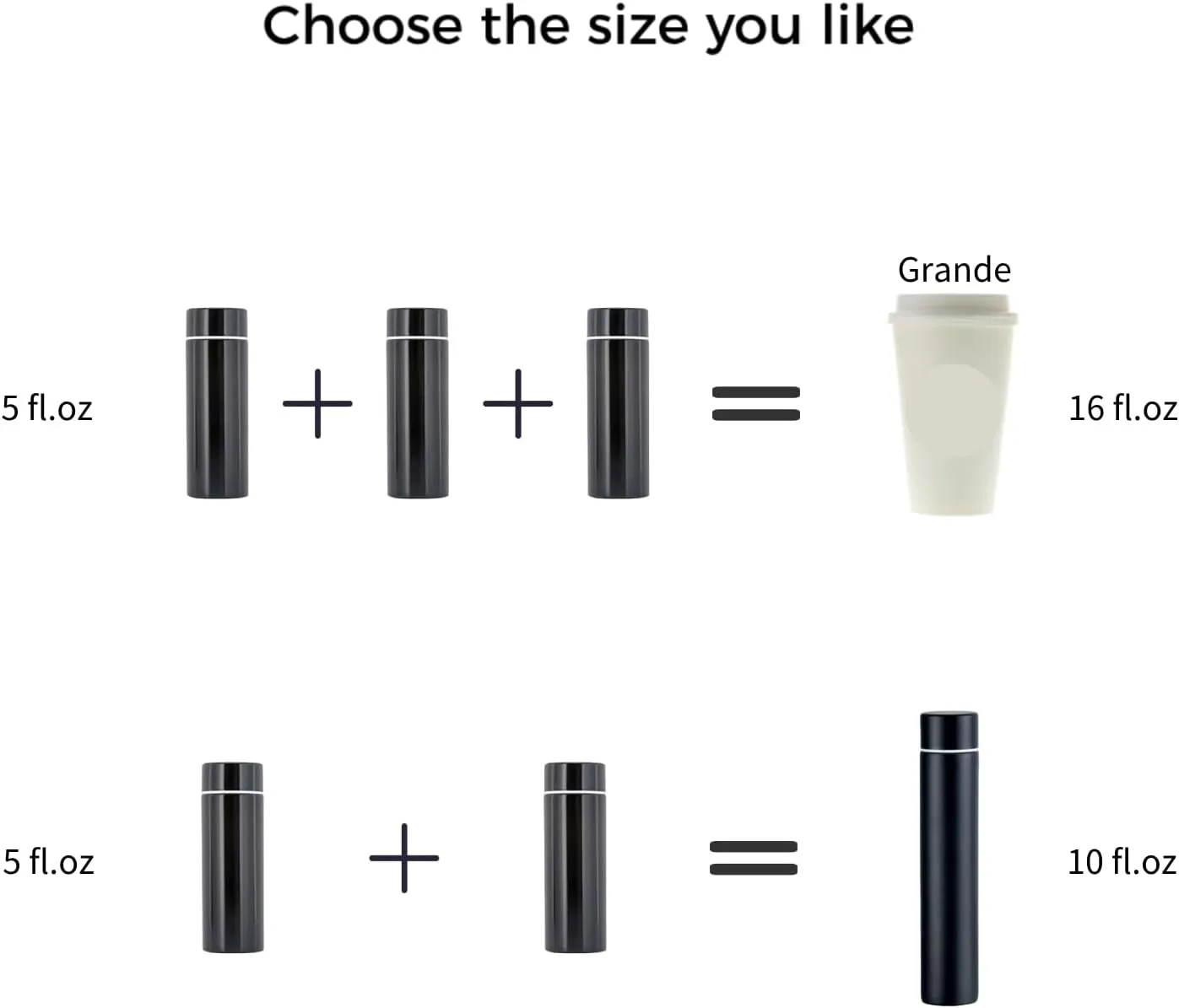 Jumigra Insulated Water Bottle, 18/8 (304) Stainless Steel, Super Slim Skinny Mini, Portable, Leak Proof, 5oz, Silver