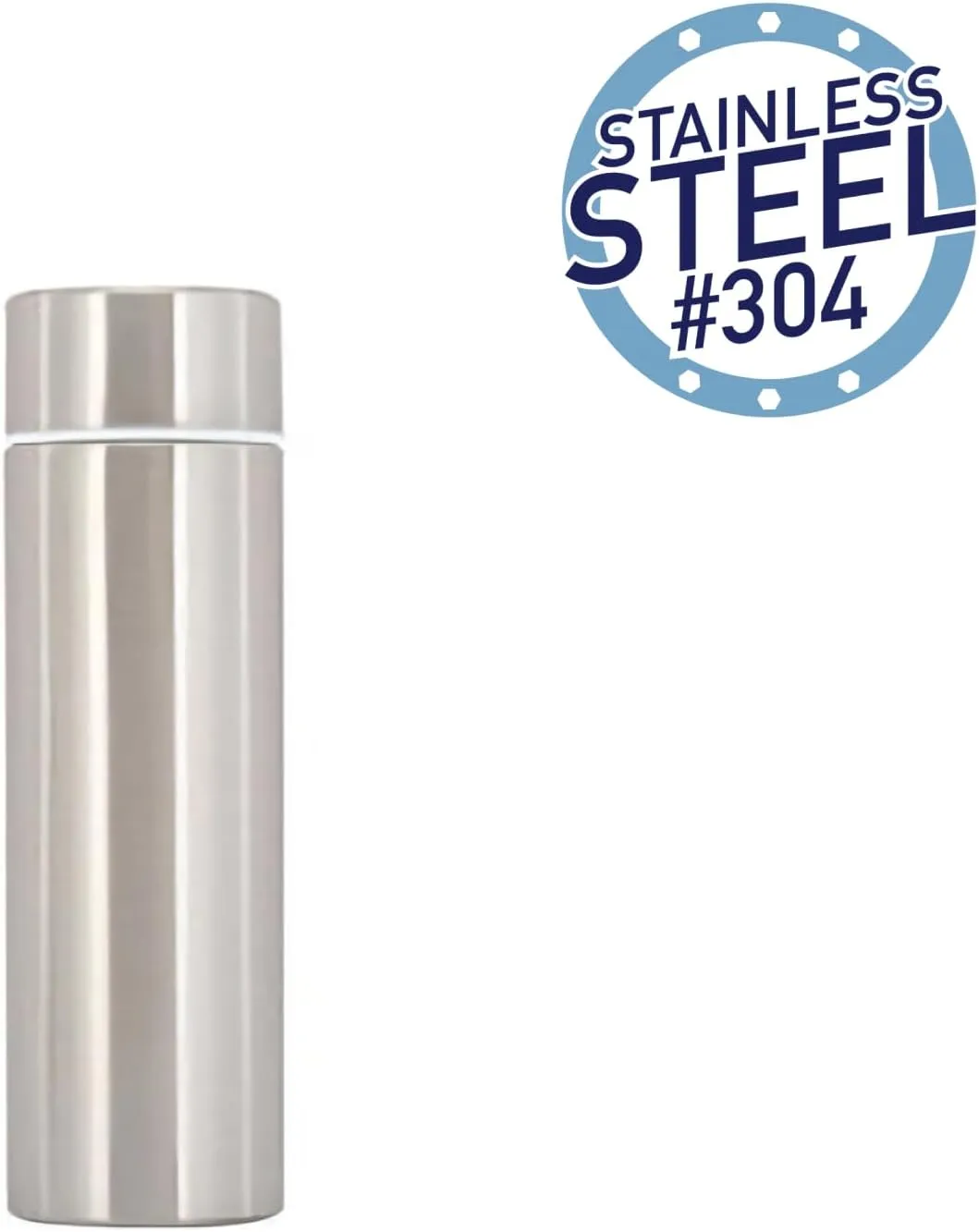 Jumigra Insulated Water Bottle, 18/8 (304) Stainless Steel, Super Slim Skinny Mini, Portable, Leak Proof, 5oz, Silver