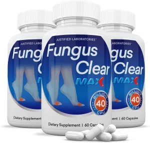 Justified Laboratories (3 Pack) Fungus Clear Max Pills 40 Billion CFU Probiotic 180 Capsules