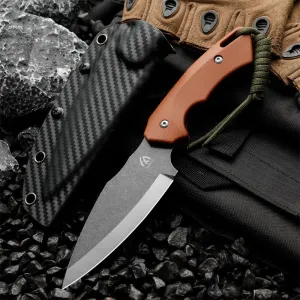K110 Steel Hunting Knife, 10.23 Inches, Fixed Blade with Sheath, for Camping and Hiking (brown)