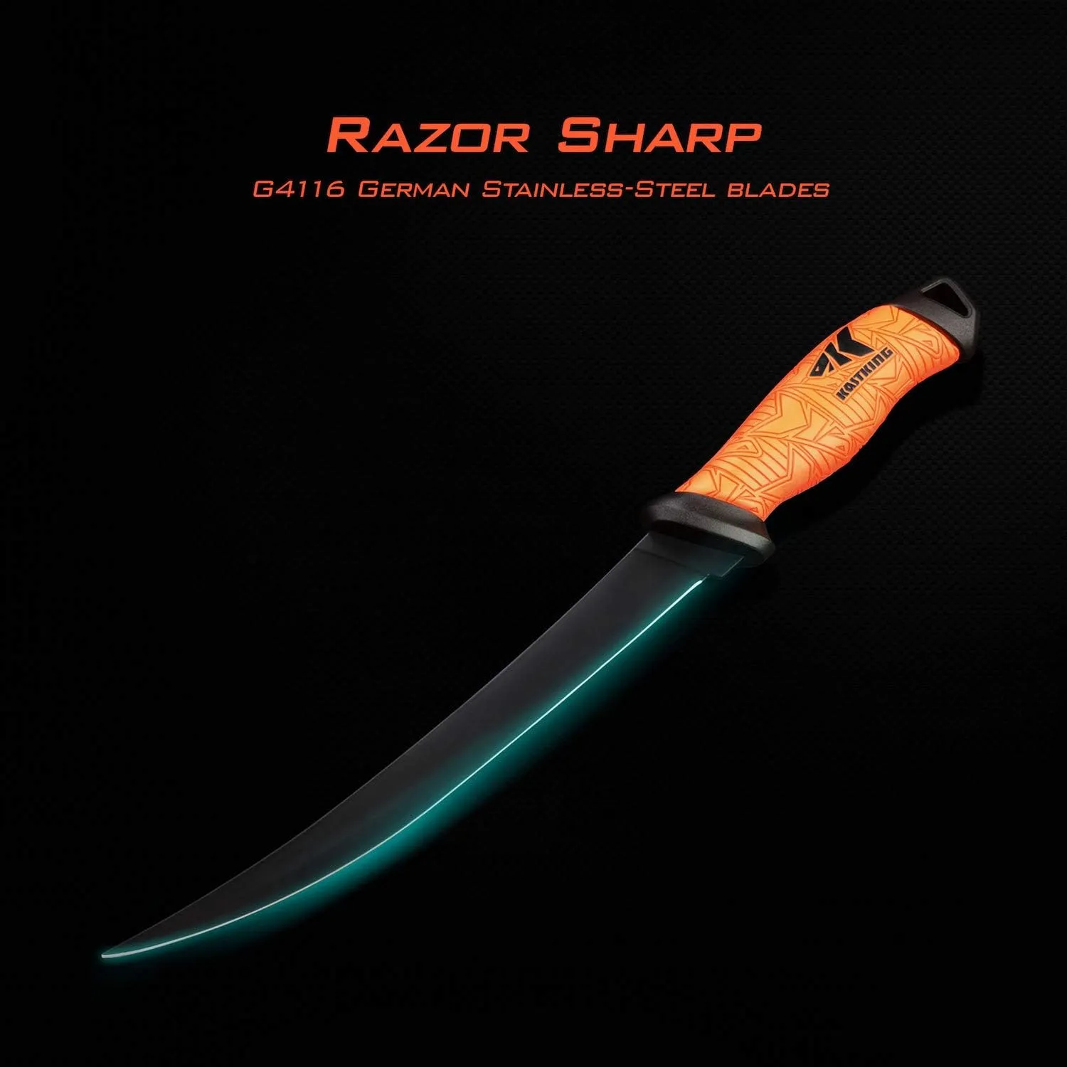 KastKing Fillet Knife and Bait Knife, Razor Sharp G4116 German Stainless-Steel Blade 5" - 12", Professional Level Knives for Filleting and Boning, Non-Slip Handles, Includes Protective Sheath