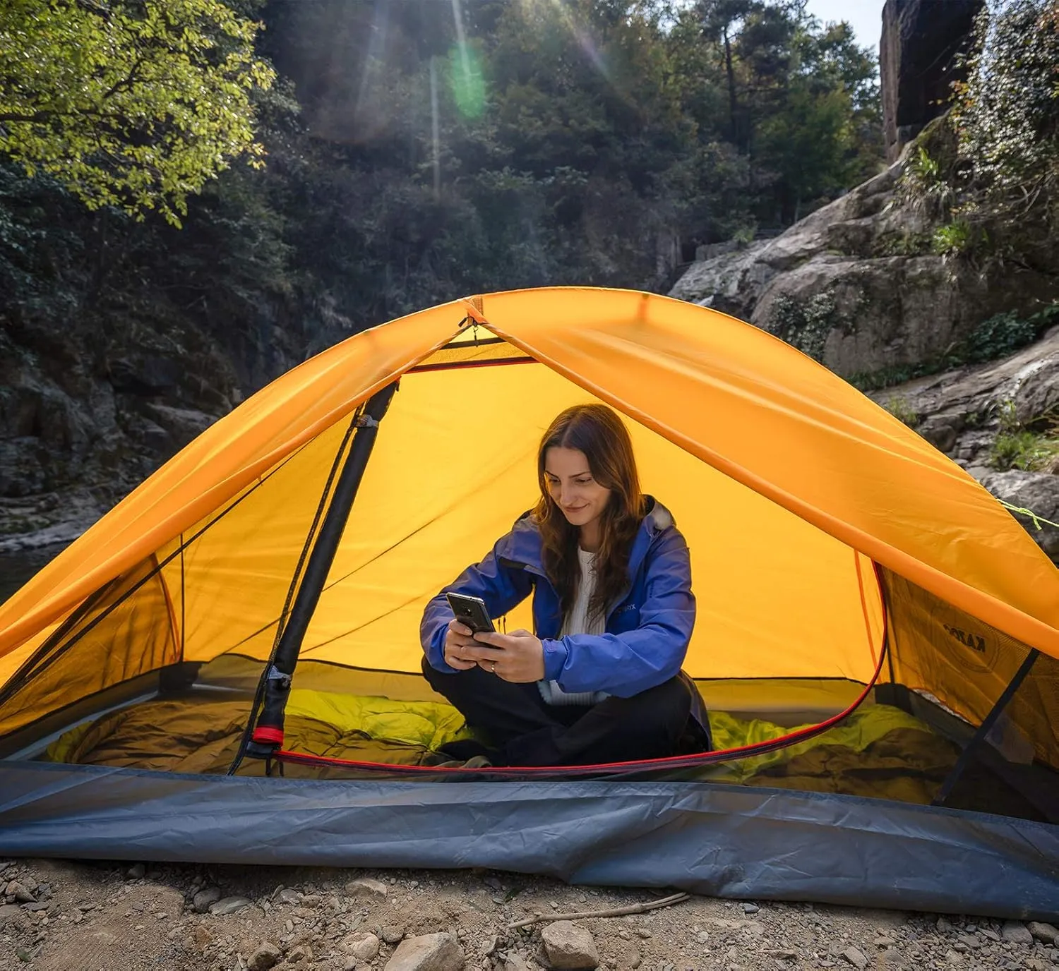 KAZOO Waterproof Backpacking Tent Ultralight 1/2 Person Lightweight Camping Tents 1/2 People Hiking Tents Aluminum Frame Double Layer