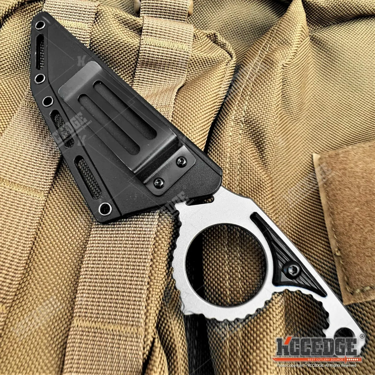 KCCEDGE BEST CUTLERY SOURCE Hunting Knife Tactical Knife Survival Knife 7" Fixed Blade Knife with Pressure Retention Sheath Camping Accessories Survival Kit Survival Gear Tactical Gear 79934
