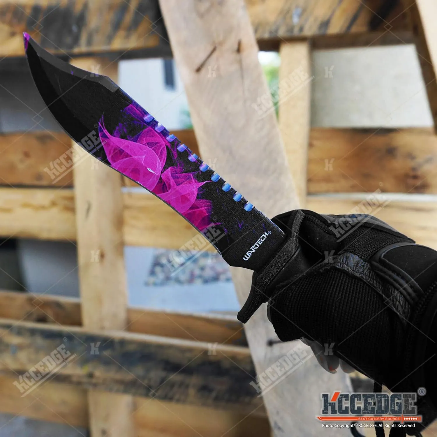 KCCEDGE BEST CUTLERY SOURCE Tactical Knife Survival Knife Hunting Knife Fixed Blade Knife Razor Sharp Edge Camping Accessories Camping Gear Survival Kit Survival Gear Tactical Gear 54658 (Purple)