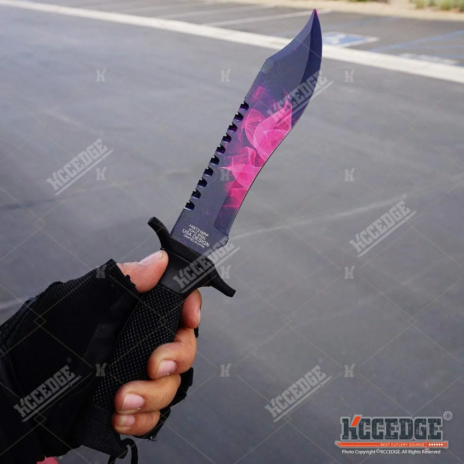 KCCEDGE BEST CUTLERY SOURCE Tactical Knife Survival Knife Hunting Knife Fixed Blade Knife Razor Sharp Edge Camping Accessories Camping Gear Survival Kit Survival Gear Tactical Gear 54658 (Purple)