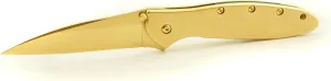 Kershaw Leek 1660 Assisted Opening Pocket Knife, Plain Edge, Satin 24k Gold Finish
