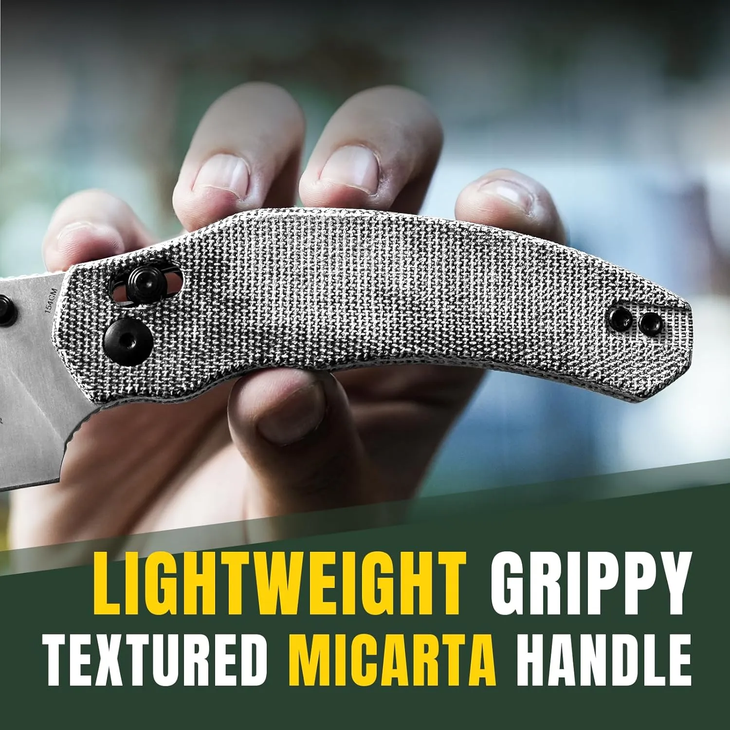 Kizer Bulldog Folding Pocket Knife, 3" Sheepsfoot Blade Folding Knife, 154CM Steel Micarta Handle Pocket Knife, Small EDC Knife for Outdoor Indoor Camping Hunting Fishing Survival V3672C2