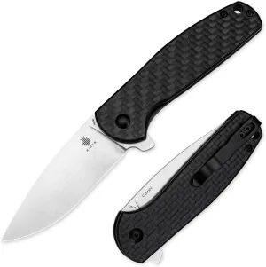 Kizer Gemini Pocket Knife, 3 In N690 Steel Blade Folding Knife, Carbon Fiber and G10 Handle EDC Knife for Men Women, Camping Folding Pocket Knife V3471M1