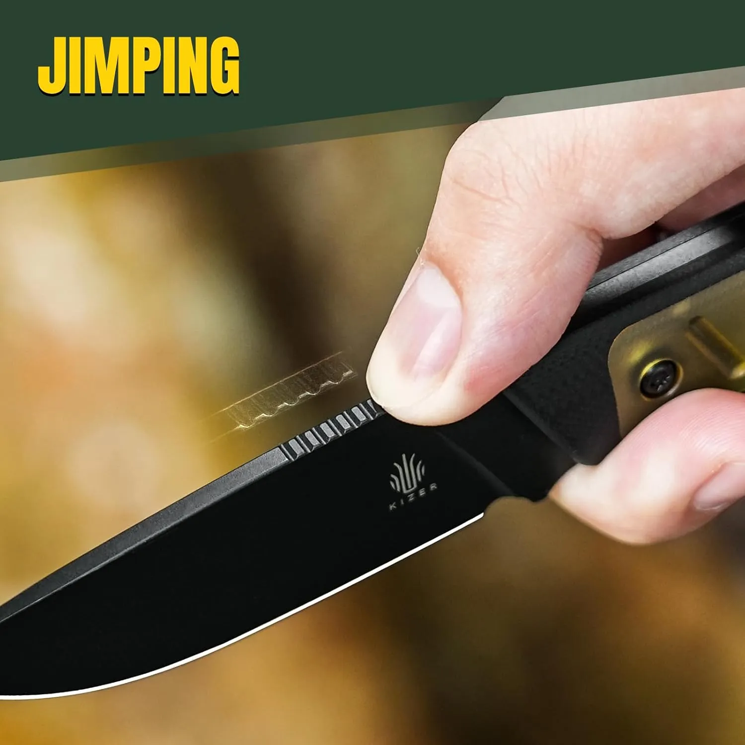 Kizer Smolt Fixed Blade Knife, 2.93 In D2 Steel Pocket Knife Drop Point Camping Fixed-blade Knives with Sheath, G10&PEI Handle Small EDC Fixed Knife for Men Women Outdoor Indoor 1063A4