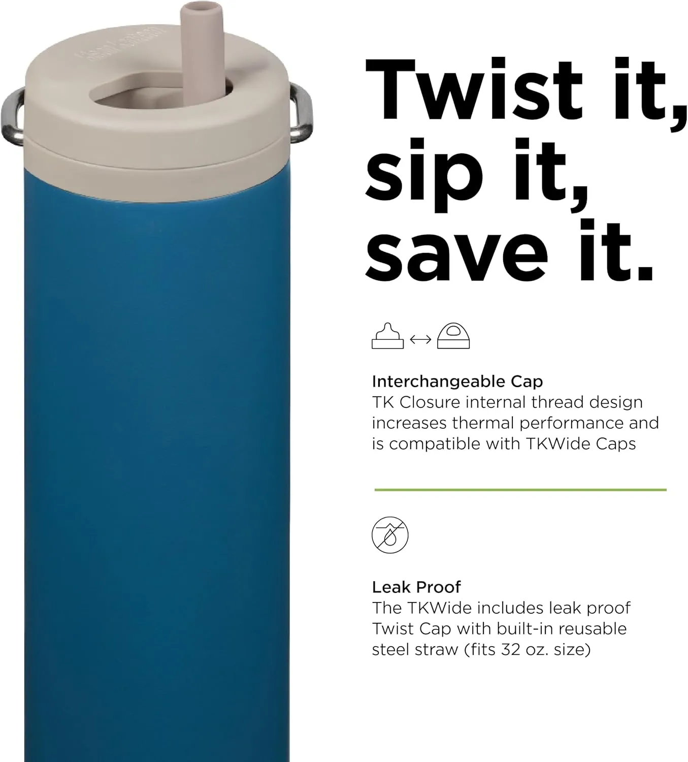 Klean Kanteen 20oz TKWide Insulated Water Bottle with Twist Cap - Corsair
