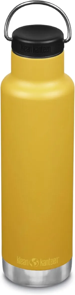 Klean Kanteen Classic Insulated Water Bottle with Loop Cap - Stainless Steel Drinking Bottle for Hot & Cold Beverages - Dishwasher-Safe Travel Bottle - Marigold, 20 oz