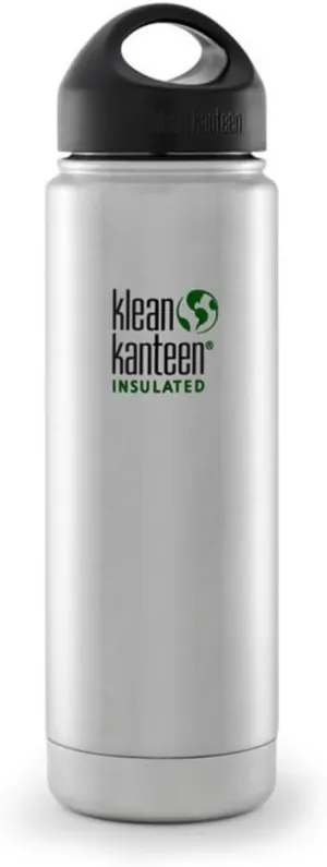 Klean Kanteen Wide Mouth Double Wall Insulated Water Bottle with Loop Cap
