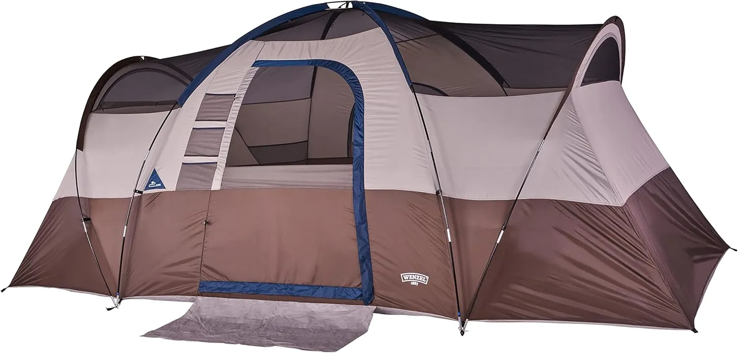 Klondike 8 Person Water Resistant Tent with Convertible Screen Room for Family Camping