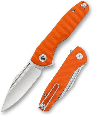 Knives，Folding EDC Knife for Men，Pocke Flipper Knife with Clip，3.26" 14C28N Steel Blade（Satin），G10 Scales for Outdoor Camping Tool - Antliae-03OG