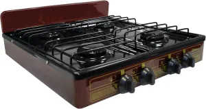Koblenz Victoria 4-Burner Gas Stove, Portable, Porcelain Cover and Four 16,000 BTU Burners, Bronze Stove For Propane Gas, 20.8" x 24.6" x 5.12", Perfect for Outdoors and Camping, PFK 400A