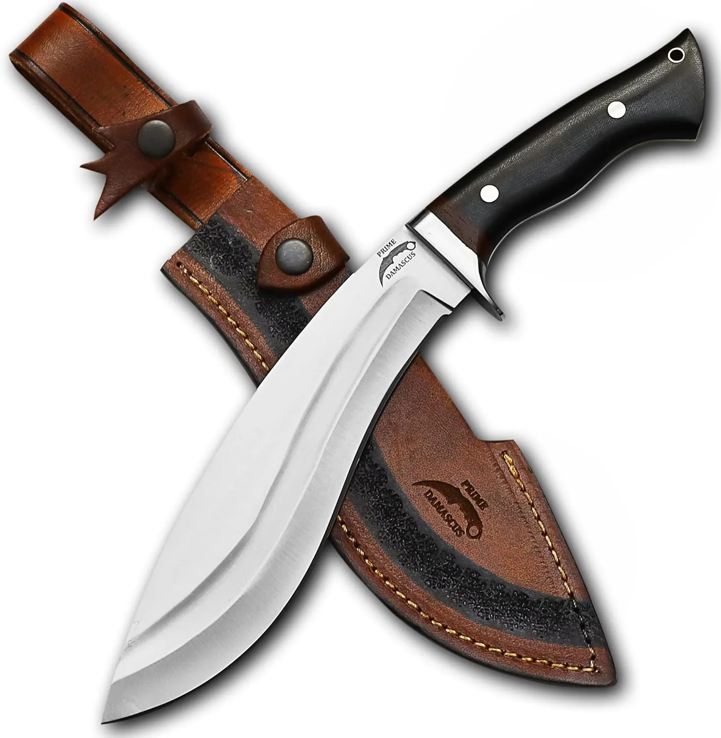 Kukri Machete Knife with Sheath Full Tang- Fixed Blade Cool Tool for Bushcraft and Camping- Best Handmade Gift for Men