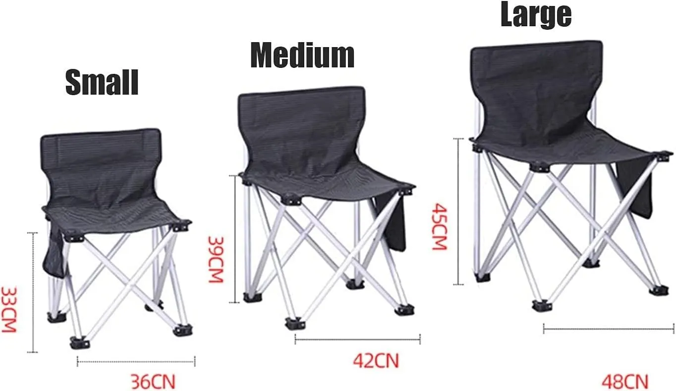 KYUSAR Camping Chair Outdoor Chair Foldable Chair Camping Stool Portable Folding Chair for Outdoor Camping Fishing Hiking Beach Slacker Chair with Carry Bag Folding Camping Chair (Size : 39 * 42cm)