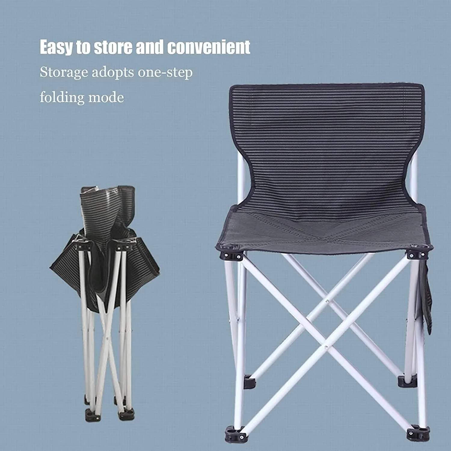 KYUSAR Camping Chair Outdoor Chair Foldable Chair Camping Stool Portable Folding Chair for Outdoor Camping Fishing Hiking Beach Slacker Chair with Carry Bag Folding Camping Chair (Size : 39 * 42cm)