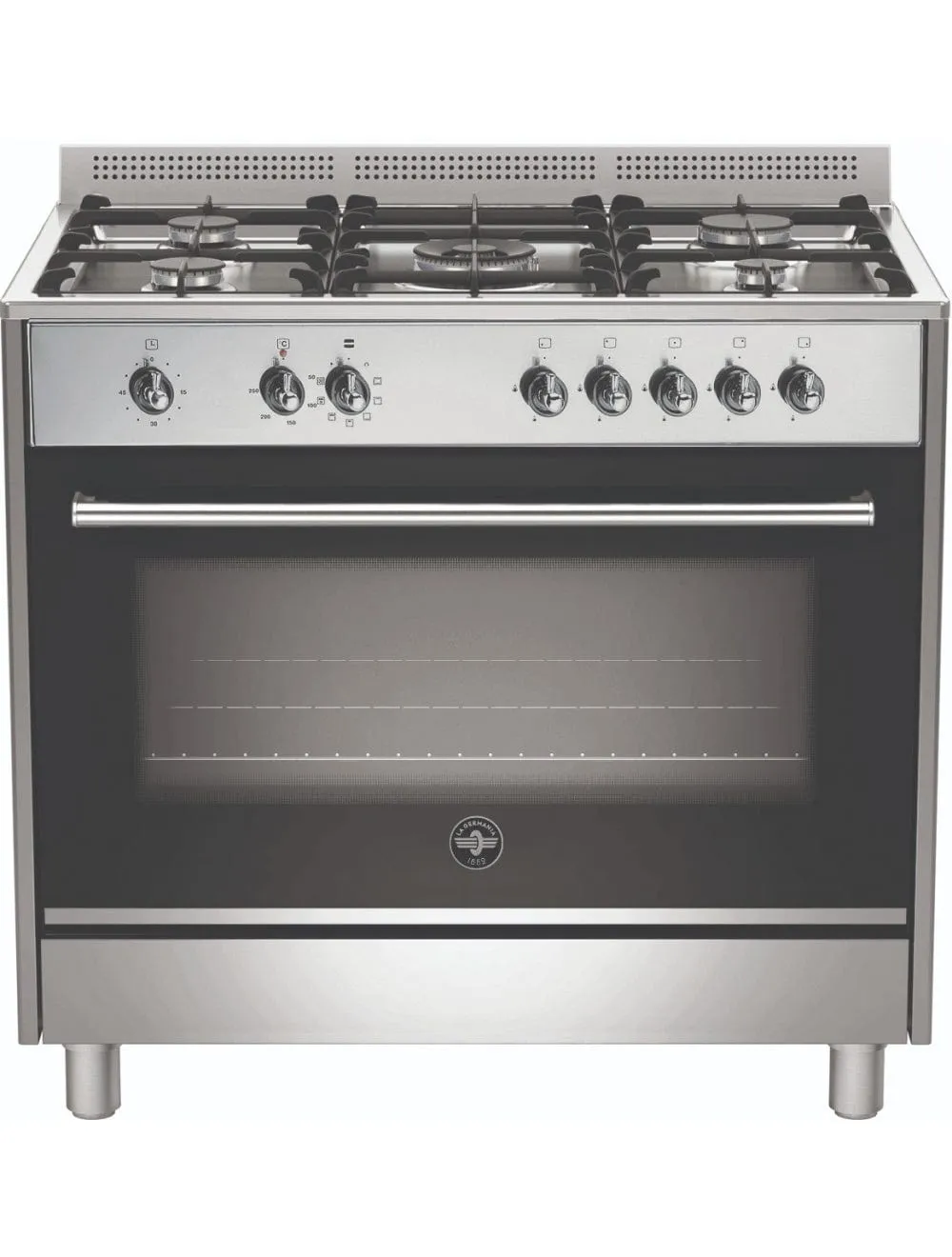 La Germania Rustica 90cm Stainless Steel Gas Stove 5 Gas Burners 9MF Electric Oven RUS95C61LDX
