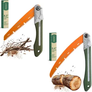 LAGOM Folding Saw 2 Pack: 11.4" Curved   8.2" Straight