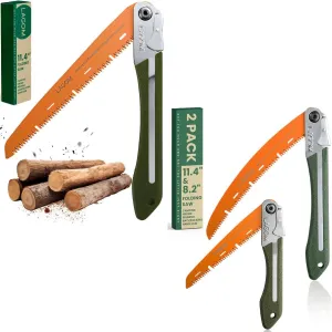 LAGOM Folding Saw 3 Pack: 8.2" Straight   11.4" Curved   11.4" Straight