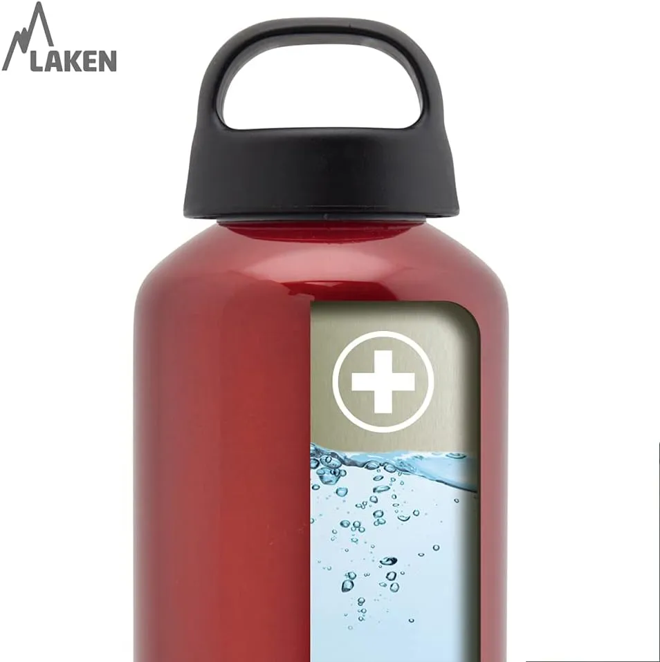 Laken Classic Aluminum Water Bottle, Wide Mouth with Screw Cap and Loop, BPA Free, Made in Spain, 25oz, Khaki