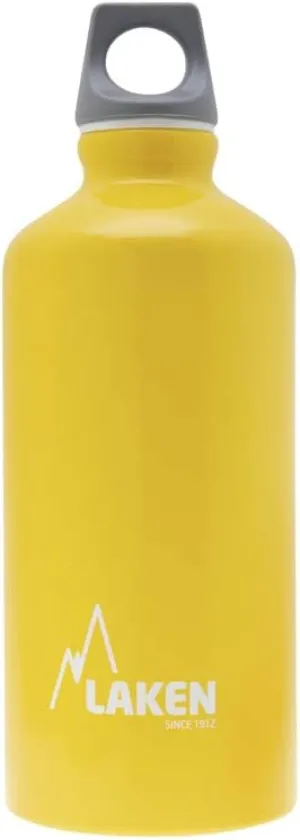 Laken Futura Aluminum Water Bottle - Narrow Mouth, Screw Cap with Loop - Leak-Proof, BPA Free, Made in Spain - 20oz, Yellow