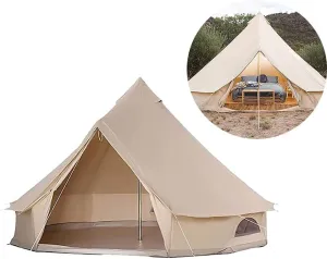 Large Space Pyramid Tipi Tent Ultralight Family Camping Tent Windproof Outdoor Teepee Tent for Adults 4 Person Double Layer Tents