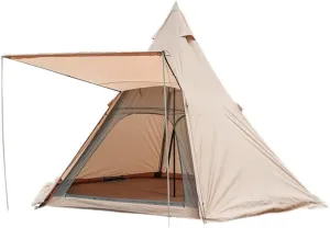 Large Space Pyramid Tipi Tent Ultralight Family Camping Tent Windproof Outdoor Teepee Tent for Adults 4 Person Double Layer Tents