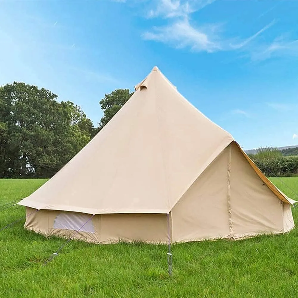 Large Space Pyramid Tipi Tent Ultralight Family Camping Tent Windproof Outdoor Teepee Tent for Adults 4 Person Double Layer Tents