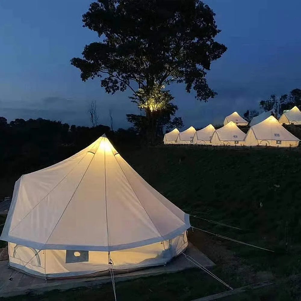Large Space Pyramid Tipi Tent Ultralight Family Camping Tent Windproof Outdoor Teepee Tent for Adults 4 Person Double Layer Tents