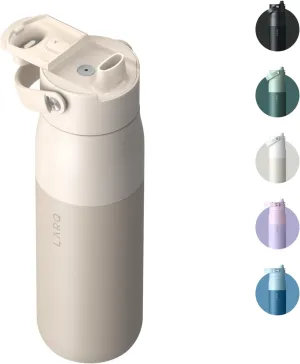 LARQ Bottle Swig Top 34oz - Insulated Reusable Stainless Steel Water Bottle With Built-In Silicone Handle | Thermos, BPA Free | For Sports, Gym, and Travel | Mojave Dune