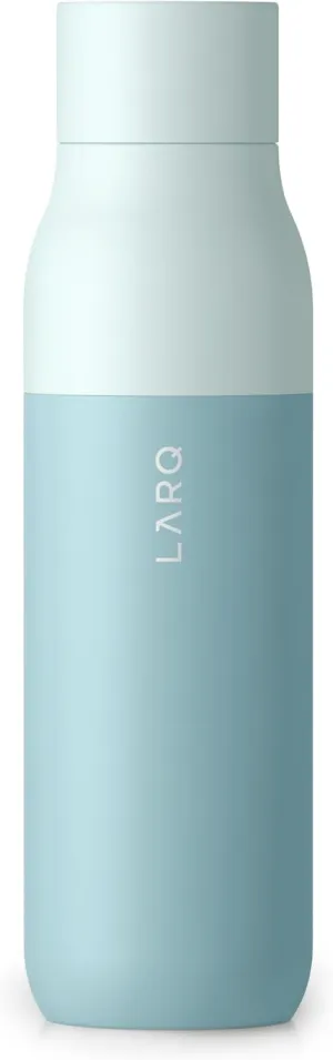LARQ Bottle Twist Top 17 oz - Insulated Stainless Steel Water Bottle | Thermos, BPA Free | Reusable Water Bottle for Camping, Office, and Travel | Keep Drinks Cold and Hot, Seaside Mint