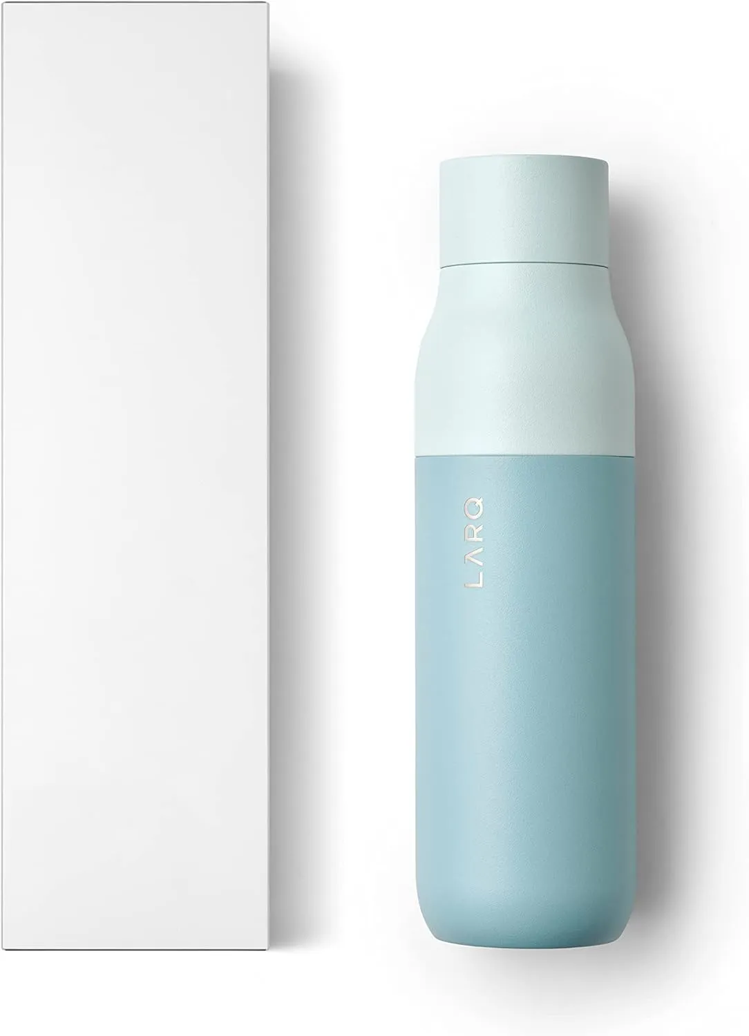 LARQ Bottle Twist Top 17 oz - Insulated Stainless Steel Water Bottle | Thermos, BPA Free | Reusable Water Bottle for Camping, Office, and Travel | Keep Drinks Cold and Hot, Seaside Mint