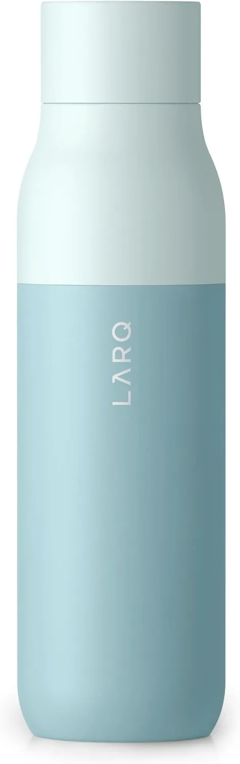 LARQ Bottle Twist Top 17 oz - Insulated Stainless Steel Water Bottle | Thermos, BPA Free | Reusable Water Bottle for Camping, Office, and Travel | Keep Drinks Cold and Hot, Seaside Mint