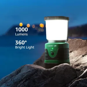 LE Bundle - 2 Items: 1000LM LED Camping Lantern Rechargeable, 4400mAh Power Bank & LED Rechargeable Camping Lantern, 7 White & RGB Light Modes, 2 Packs
