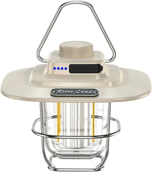 LED Camping Lantern 2000mAh USB Rechargeable Camping Lights Stepless Dimming Waterproof Emergency Lantern Color Temperatures Adjustablefor Power Outage, Camping, Hiking (White)