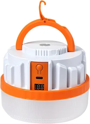 LED Camping Lantern, 5000 Lumens Rechargeable Emergency Light, 3000mAh Battery, White and Orange (Orange, 7W 3000mAh)