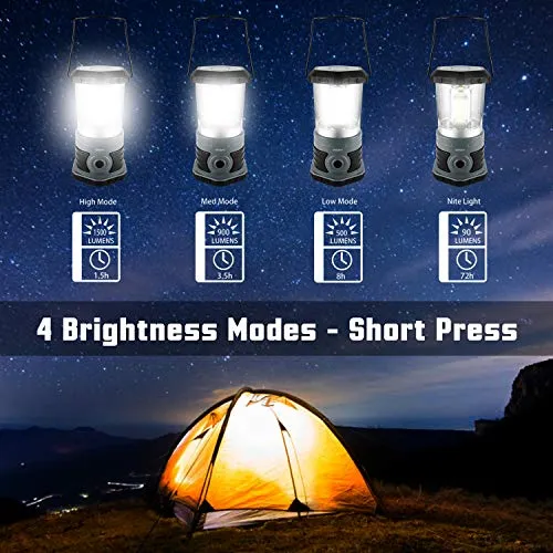 LED Camping Lantern Battery Powered 1500 Lumen COB Camping Light 4*D Batteries