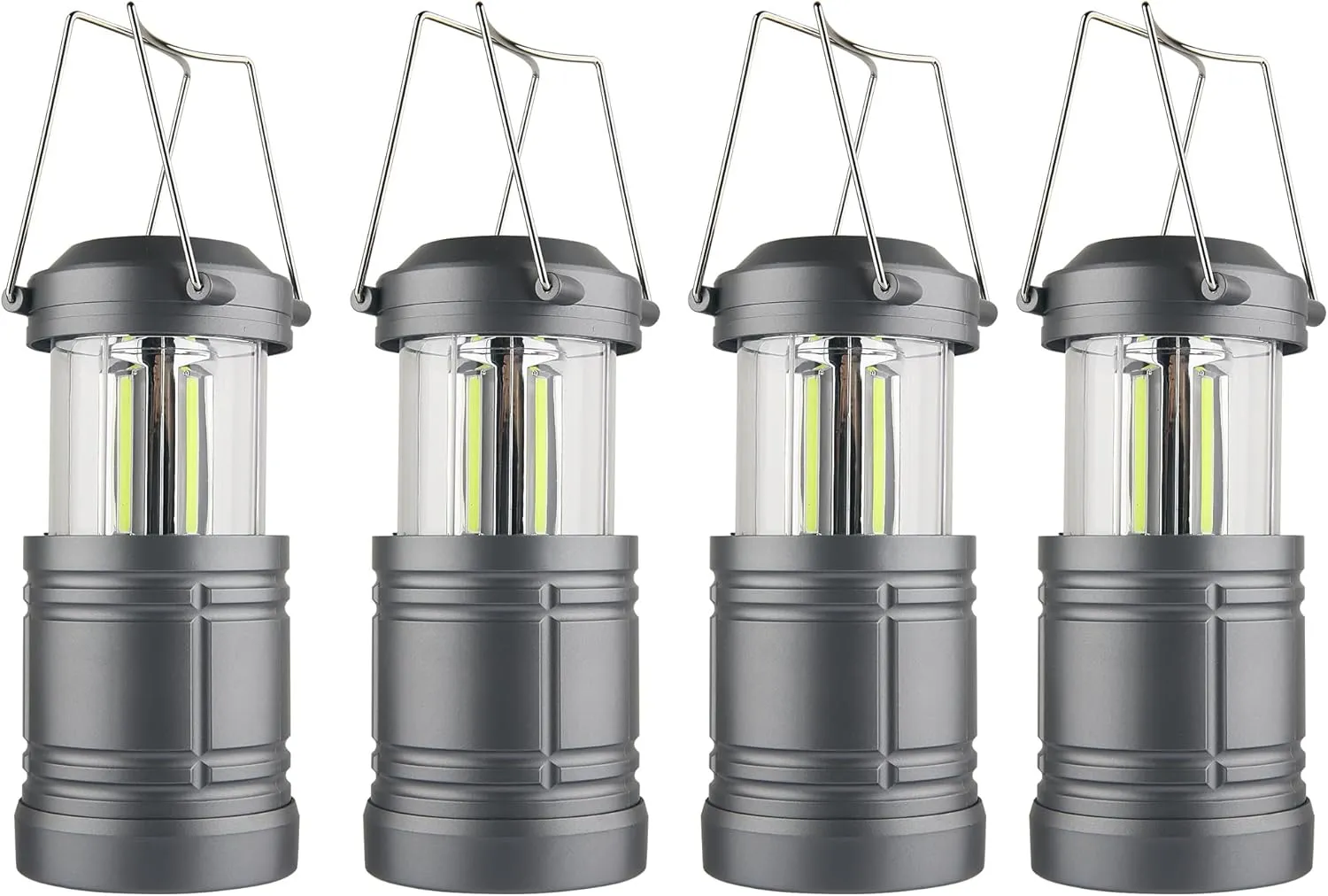 LED Camping Lantern, Battery Powered Hanging Lantern for Outdoor Camping Emergency Power Outages, 4 Pack