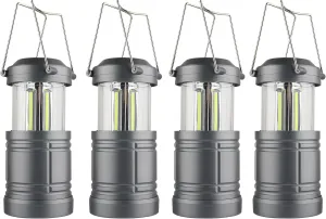 LED Camping Lantern, Battery Powered Hanging Lantern for Outdoor Camping Emergency Power Outages, 4 Pack