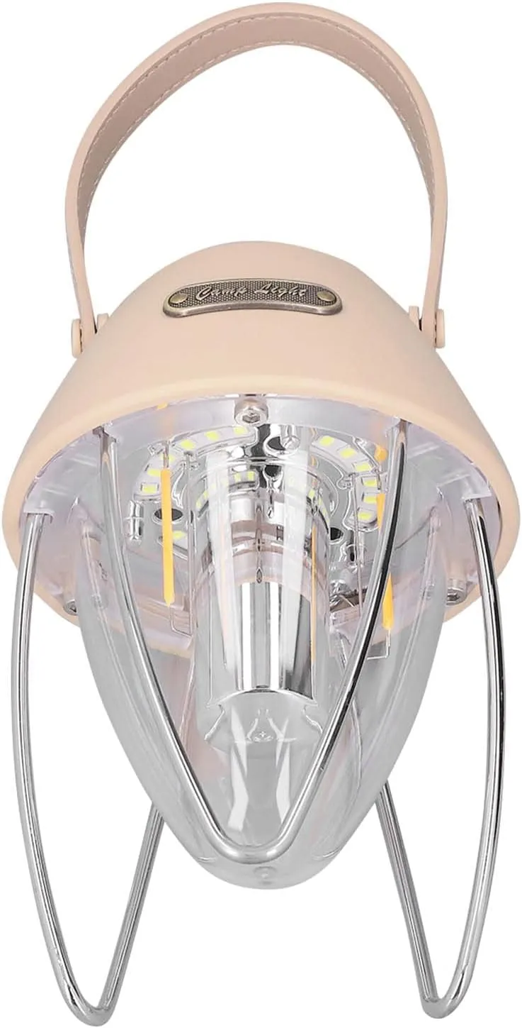 LED Camping Lantern, Rechargeable LED Camping Lantern 3 Light Modes Outdoor Hanging Light Portable Tent Lamp Cream Coloured, Hands Flashlights