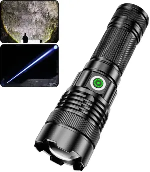 LED Dimmable Flashlight High Lumens - Powerful Super Bright Tactical Flashlights with 4 Modes & Zoomable - Bright Mini Flash Light for Emergency, Camping, Hiking (1 Pack)