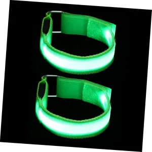 LED Glowing Armbands for Night Running Rechargeable Safety Warning Straps for Jogging Cycling and