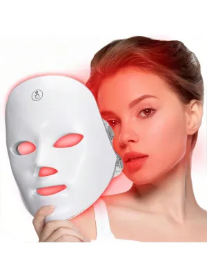 LED Light Therapy Face Mask, 7 Colors, Rechargeable Cordless Facial Treatment Device