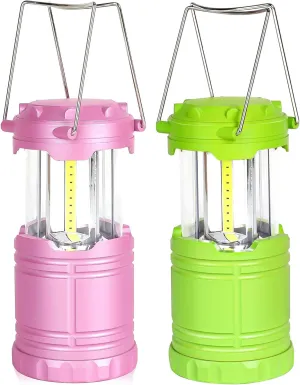 LED Pink and Green Camping Lantern, Essential Emergency Lights for Power Outages, Hiking, Hurricane