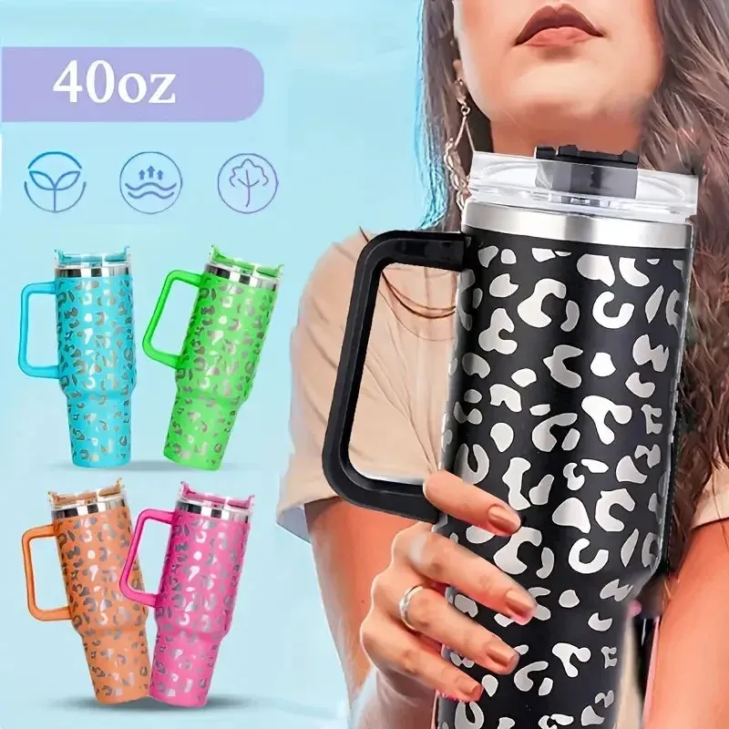 Leopard Luxe Bottle Insulated Tumbler : Stylish Durability